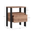 Ver imagem 3 de Mesa de Cabeceira Industrial 1 Gaveta M122 Marrom