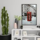 Ver imagem 2 de Quadro Telefone Londres 24x18cm - com vidro:Madeira preta