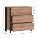 Ver imagem 3 de Cômoda para Quarto 3 Gavetas e 2 Portas M123 Marrom/Preto/Solanum