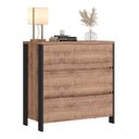 Ver imagem 2 de Cômoda para Quarto 3 Gavetas e 2 Portas M123 Marrom/Preto/Solanum