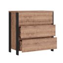Ver imagem 4 de Cômoda para Quarto 3 Gavetas e 2 Portas M123 Marrom/Preto/Solanum