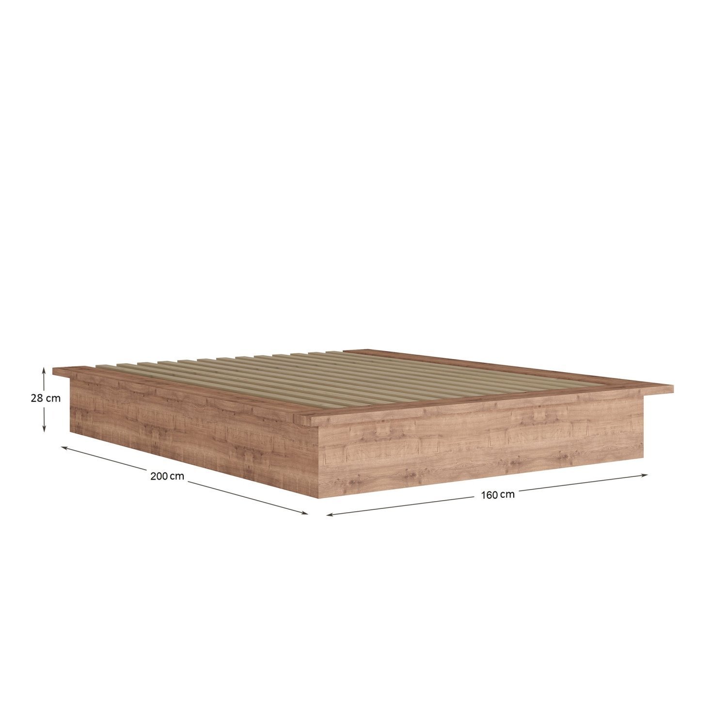 Cama Casal ou Queen Minimalista 160x200cm Industrial 8285  - 3