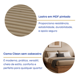 Cama Casal ou Queen Minimalista 160x200cm Industrial 8285  - 7
