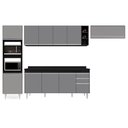 Ver imagem 6 de Armário de Cozinha Modulada 5 Peças CP17 Balcão com Tampo Preto/Cinza - Lumil Lumil Móveis