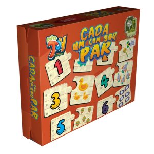 Brinquedo Jogo Cada Um com Seu Par Números 12 Peças em Mdf +3 Anos Paper Toy