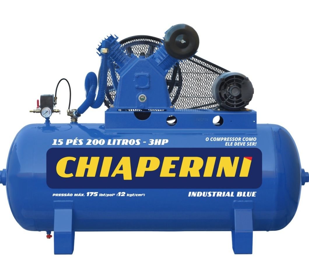 Compressor Ar Chiaperini CJ 15+ Pés 175psi 200 litros 3Hp Monofásico ...