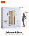Ver imagem 5 de Guarda Roupa Casal com Espelho 4 Portas 6 Gavetas Estrela 
