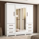 Ver imagem 1 de Guarda Roupa Casal com Espelho 4 Portas 6 Gavetas Estrela