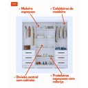 Ver imagem 6 de Guarda Roupa Casal com Espelho 4 Portas 6 Gavetas Estrela