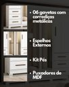 Ver imagem 7 de Guarda Roupa Casal com Espelho 4 Portas 6 Gavetas Estrela 