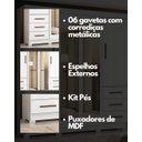 Ver imagem 7 de Guarda Roupa Casal com Espelho 4 Portas 6 Gavetas Estrela