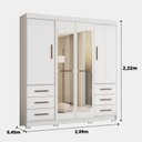 Ver imagem 4 de Guarda Roupa Casal com Espelho 4 Portas 6 Gavetas Estrela