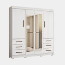 Ver imagem 3 de Guarda Roupa Casal com Espelho 4 Portas 6 Gavetas Estrela