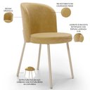 Ver imagem 4 de Kit 3 Cadeiras Sala de Jantar Estofada Gavi Arena L02 Couríssimo Fendi - Lyam Decor