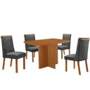 Ver imagem 5 de Mesa de Jantar Olimpia 4 Lugares Retangular MDF Laminado 120cm Grafite e Naturalle Moderna