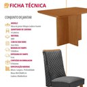 Ver imagem 2 de Mesa de Jantar Olimpia 4 Lugares Retangular MDF Laminado 120cm Grafite e Naturalle Moderna