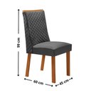 Ver imagem 4 de Mesa de Jantar Olimpia 4 Lugares Retangular MDF Laminado 120cm Grafite e Naturalle Moderna
