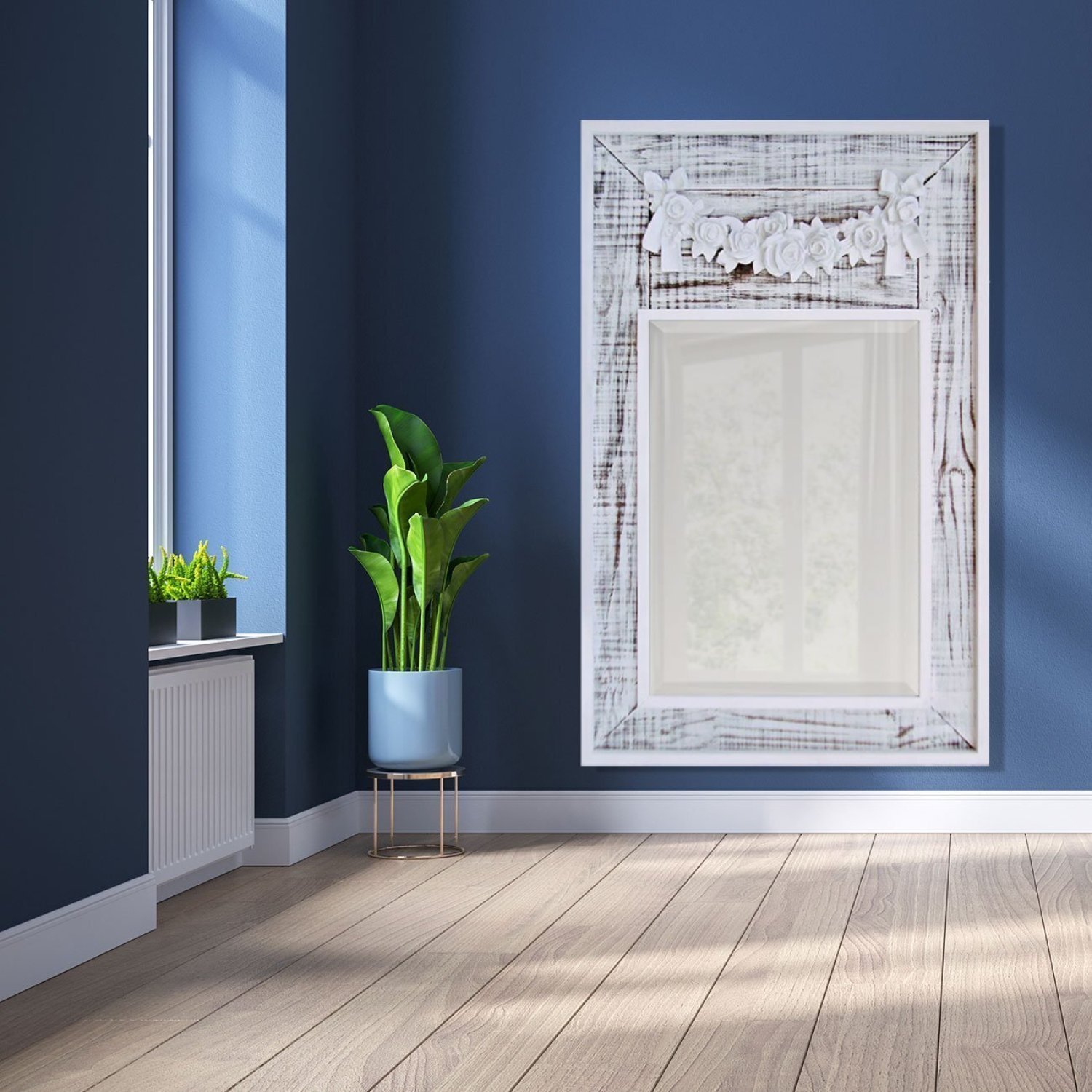 Espelho Decorativo Provençal com Aplique em Resina de Flores 122cm x 246cm Decore Ponto - 3