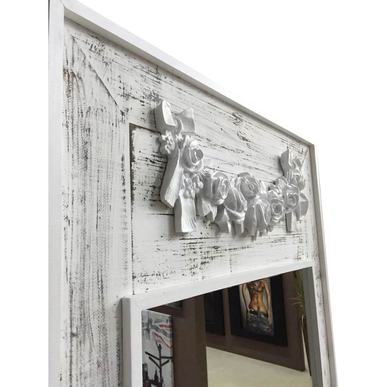 Espelho Decorativo Provençal com Aplique em Resina de Flores 122cm x 246cm Decore Ponto - 2