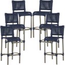 Ver imagem 1 de 6 Banquetas Haiti em Corda Náutica Alumínio Balcão Edícula Trama Original