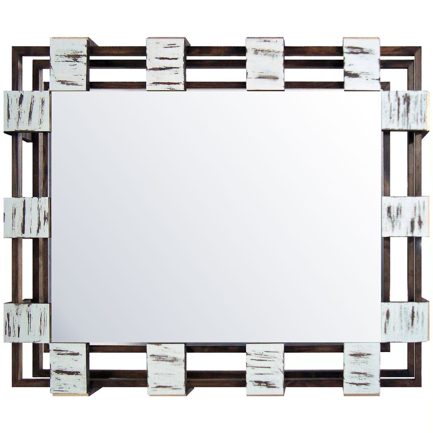 Espelho Cristal com Moldura Gradeada Rústica 88cm x 108cm Decore Ponto - 5