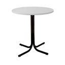 Ver imagem 2 de Mesa de Jantar Redonda 80cm Preto Tampo Branco com 4 Cadeiras Estofada Off-white Encosto Madeira Urb