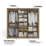 Guarda Roupa Casal 6 Portas 2 Gavetas 232cm M569 Kappesberg - Nogueira/fendi - 3