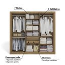 Ver imagem 3 de Guarda Roupa Casal 6 Portas 2 Gavetas 232cm M569 Kappesberg - Nogueira/fendi