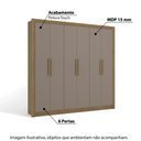 Ver imagem 2 de Guarda Roupa Casal 6 Portas 2 Gavetas 232cm M569 Kappesberg - Nogueira/fendi