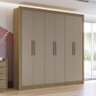 Guarda Roupa Casal 6 Portas 2 Gavetas 232cm M569 Kappesberg - Nogueira/fendi - 1