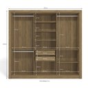 Ver imagem 4 de Guarda Roupa Casal 6 Portas 2 Gavetas 232cm M569 Kappesberg - Nogueira/fendi