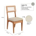 Ver imagem 4 de Conjunto Sala de Jantar Mesa Orgânica Ripada 160cm com 6 Cadeiras MDF Palha Sintética Freijó/Bege Cl