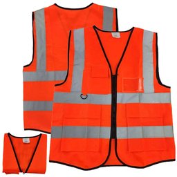 Colete Faixa Refletiva Sinalizador Blusao Fluorescente Obra Epi Construçao Transito Engarrafamento - 1