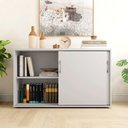 Ver imagem 4 de Armário Organizador 140cm 2 Portas de Correr Escritório F5 Cor:cinza