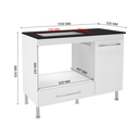 Ver imagem 4 de Balcão para Cooktop 1 Porta 1 Gaveta 105cm Dubai Branco
