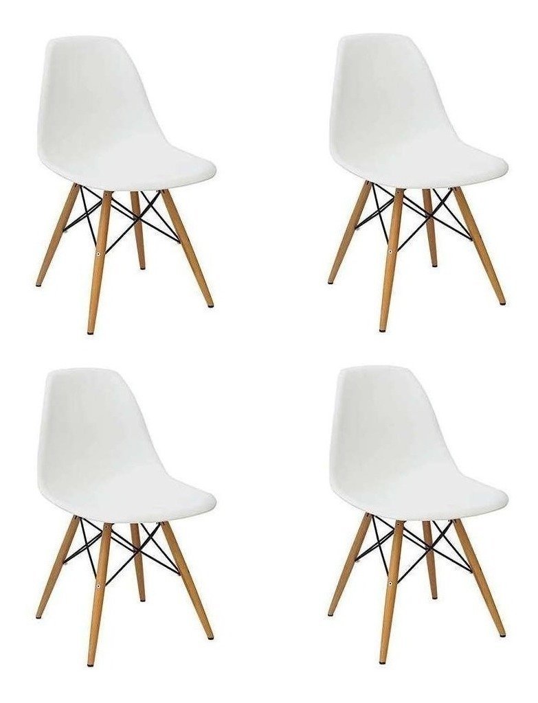 Kit Cadeira de Jantar Eames Eiffel 4 Unidades Lindas Original Várias Cores - 1