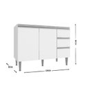 Ver imagem 3 de Balcão para Pia de Cozinha 3 Gavetas 2 Portas Athena 