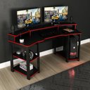 Ver imagem 1 de Mesa Gamer ME4167 186,6cm Preto/Vermelho