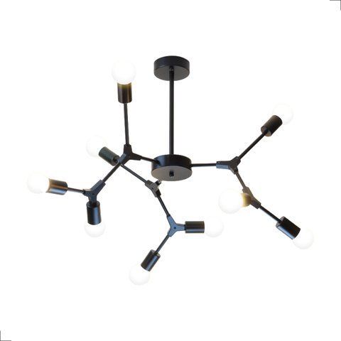 Luminária de Teto Pendente Twig Preto 9xe27 40cm