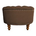 Ver imagem 3 de Puff Amora 70 Cm Suede Azul Turqueza Slk Decor Amara Marrom