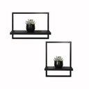 Ver imagem 1 de Kit 2 Prateleira Quadro Retangular Horizontal e Vertical com Base Preto