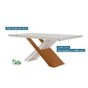 Ver imagem 6 de Conjunto: Mesa de Cozinha Imperatriz Tampo Madeirado C/ Vidro Canto Curvo 180x90 e 6 Cadeiras