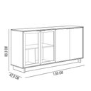 Ver imagem 5 de Kit Aparador para Sala de Estar Áustria com Mesa de Centro Delta C04 Freijó Off White - Lyam
