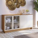 Ver imagem 2 de Kit Aparador para Sala de Estar Áustria com Mesa de Centro Delta C04 Freijó Off White - Lyam