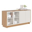 Ver imagem 4 de Kit Aparador Para Sala De Estar Áustria Com Mesa De Centro Delta C04 Freijó Off White - Lyam