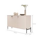 Ver imagem 4 de Conjunto de Buffet e Cristaleira Bruma Nobre 5 Portas MDF Off White Preto Bechara Móveis