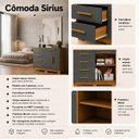 Ver imagem 2 de Cômoda Sapateira 5 Gavetas 2 Portas Multiuso Móvel Quarto Nature Alaska