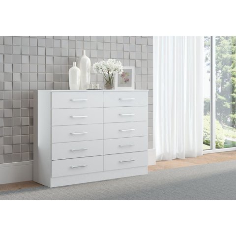 Cômoda 10 Gavetas Mdp 117x92x40,5cm Branco 3017