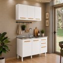 Ver imagem 1 de Conjunto de Cozinha Intenza 120cm com Armário Aéreo e Balcão com Pia Branco Freijó Nicioli Ghelplus