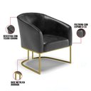 Ver imagem 3 de Cadeira Sala Jantar Industrial Dourado Kit 2 Stella Sintético Pu D03 - D’Rossi